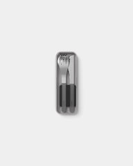 Couverts inox Monbento MB Slim Box à personnaliser - Trio Couteau - Noir Onyx