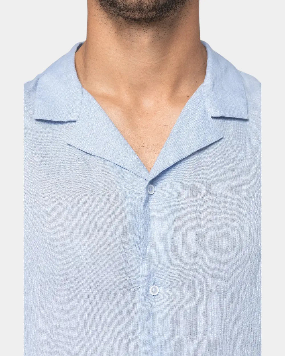 Chemise à col bowling en lin homme à personnaliser