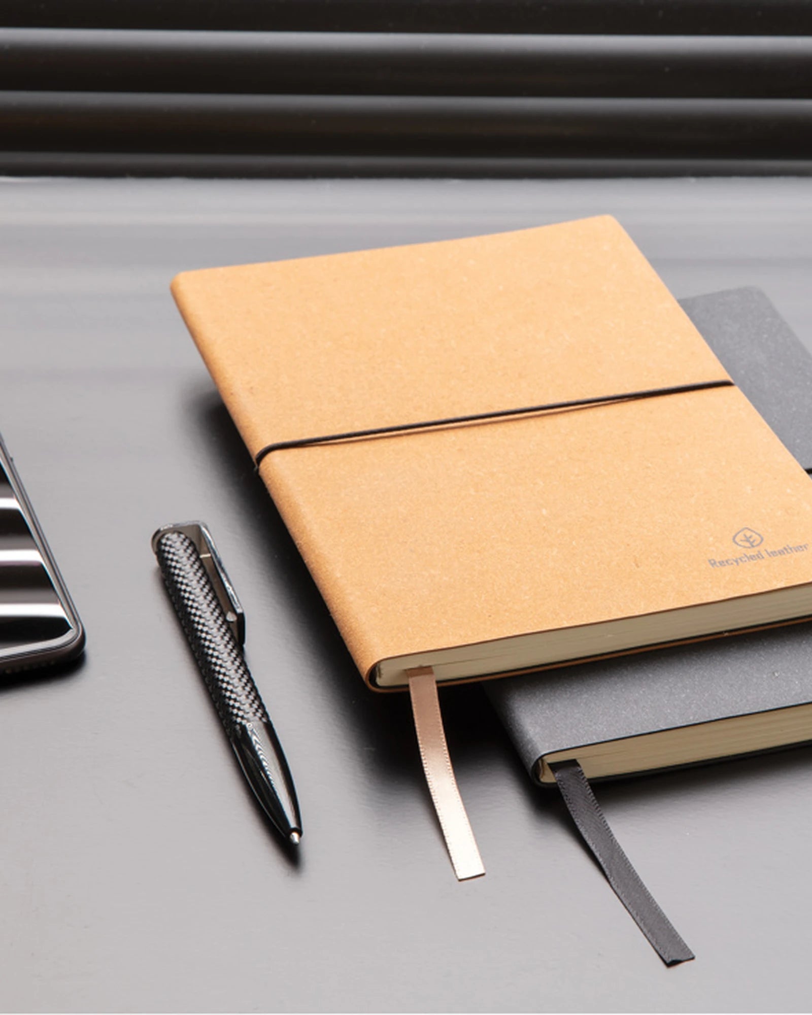 Carnet de notes A5 cuir recyclé à personnaliser - 14
