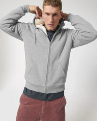 Sweat zippé à capuche doublé en sherpa à personnaliser