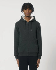 Sweat zippé à capuche doublé en sherpa à personnaliser