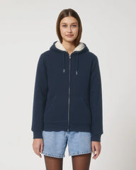 Sweat zippé à capuche doublé en sherpa à personnaliser