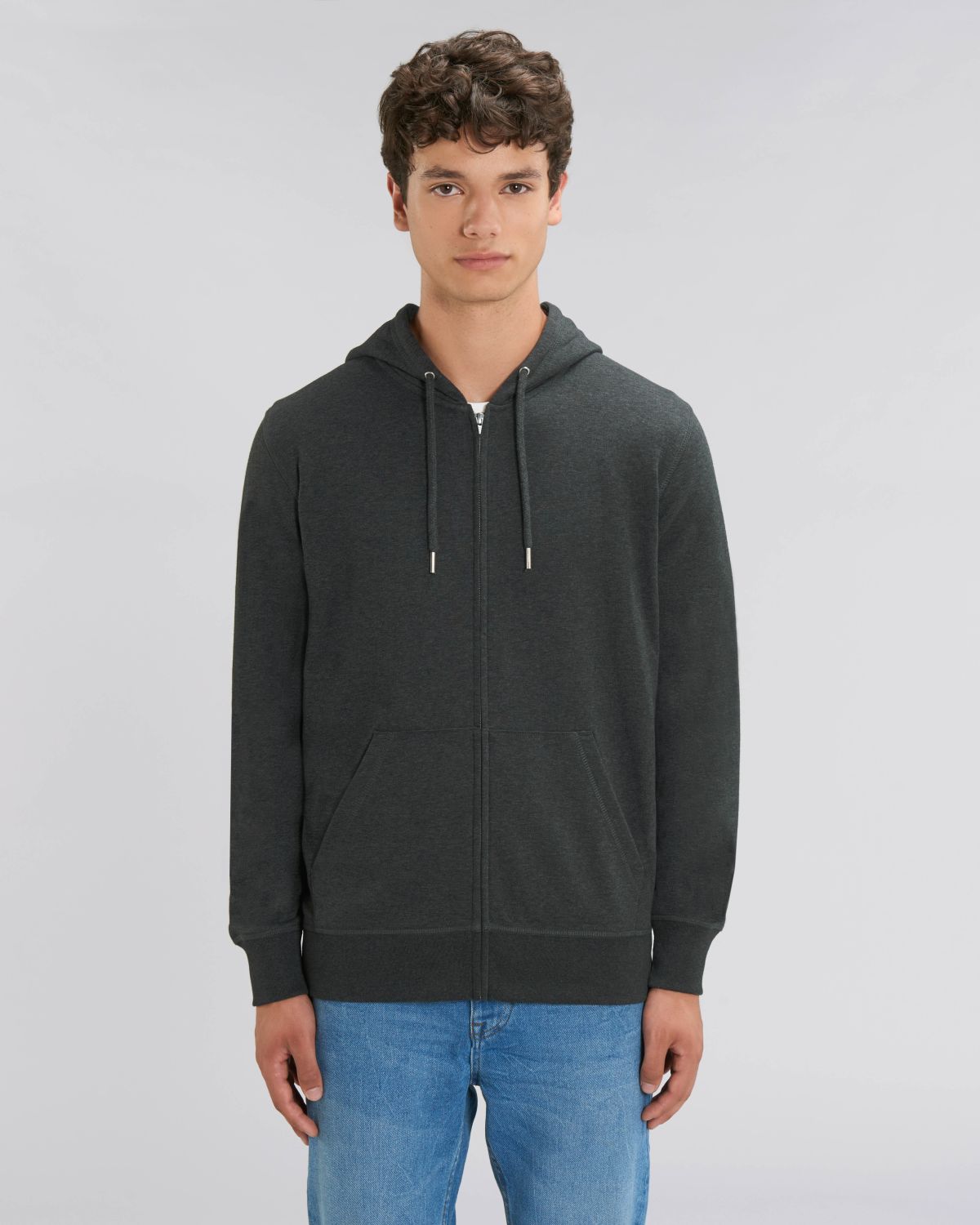 Sweat zippé unisexe personnalisable en coton bio